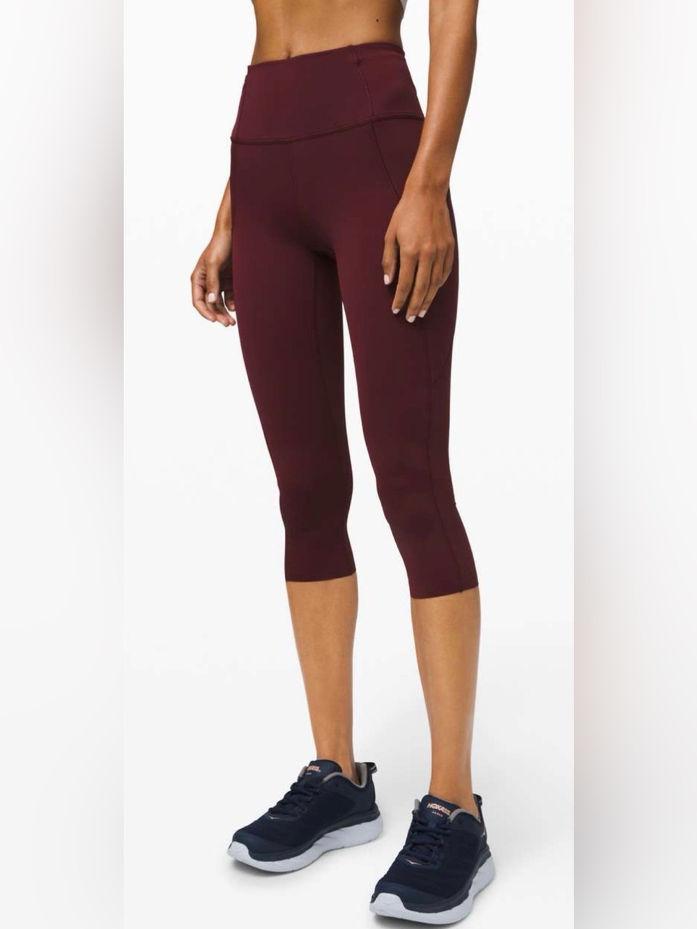 Lululemon Fast & Free High-Rise Crop II Non-Reflective Nulux 19" Sz 4 Garnet Red